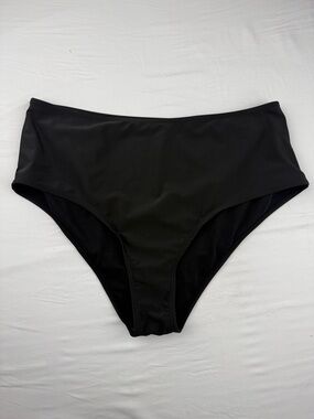 Temu Classic High-Waist Black Bikini Bottom
